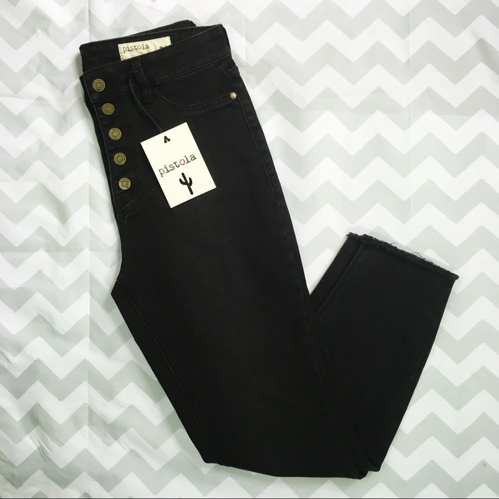 PISTOLA STITCH FIX ANKLE CROPPED JEANS BLACK 31